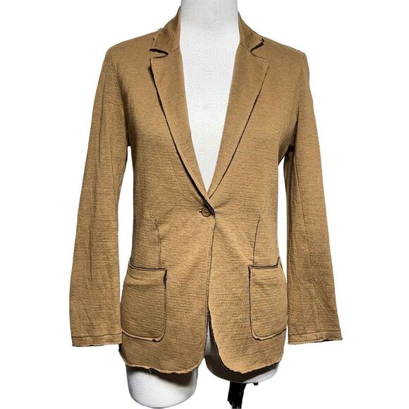 Majestic Filatures Fitted Cotton Cashmere Fitted Raw Edge Blazer Size 1 - Picture 1 of 7